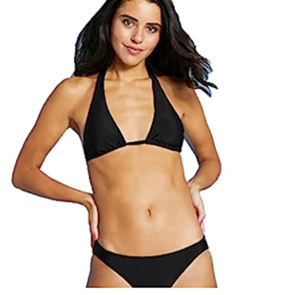 Xhilaration Juniors' Multiway Tall Triangle Black Bikini set 👙